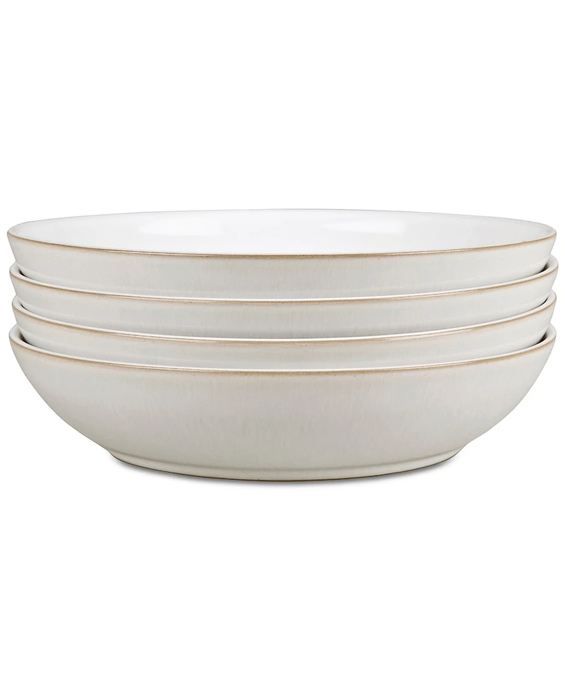 Natural Canvas Pasta Bowls, Set of 4