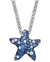 Effy Multicolor Sapphire Pave Starfish Pendant Necklace in Sterling Silver (2-3/4 ct. t.w.)