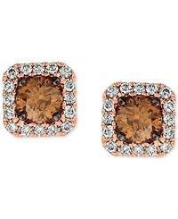 Le Vian Chocolatier Diamond (3/4 ct. t.w.) Halo Stud Earrings in 14k White Gold, Rose Gold or Yellow Gold.