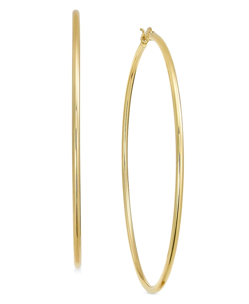 And Now This Silver Plate or Gold Plate Wire Tube Extra Large Hoop Earrings