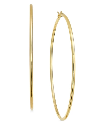 And Now This Silver Plate or Gold Plate Wire Tube Extra Large Hoop Earrings