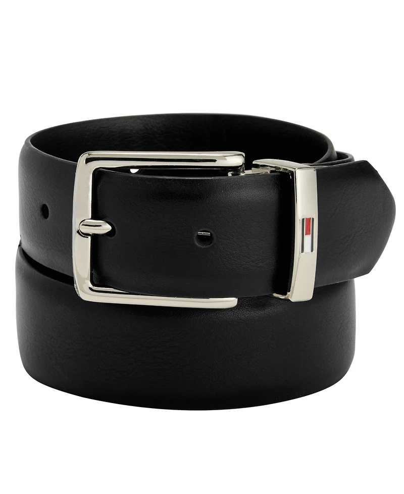 Tommy Hilfiger Big Boys Reversible Dress Belt with Logo Buckle
