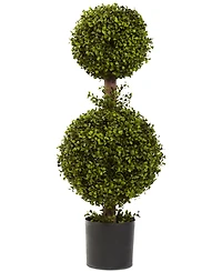 Nearly Natural 35" Double Boxwood Topiary