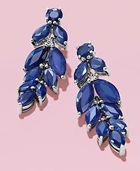 Blue Sapphire (6-1/2 ct. t.w.) & White Sapphire (1/2 ct. t.w.) Chandelier Earrings in Sterling Silver, Created for Macy's