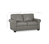 Orid 59" Leather Roll Arm Loveseat, Created for Macy's