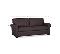 Orid 77" Leather Roll Arm Apartment Sofa, Created for Macy's