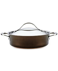Anolon Nouvelle Copper Luxe Hard-Anodized Nonstick Cookware Set, 3-Piece, Sable
