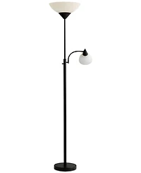 Adesso Piedmont Black Torchiere Floor Lamp