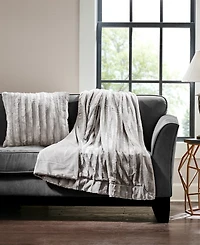 Madison Park Duke Ribbed Faux-Fur Decorative Pillow, 20" x