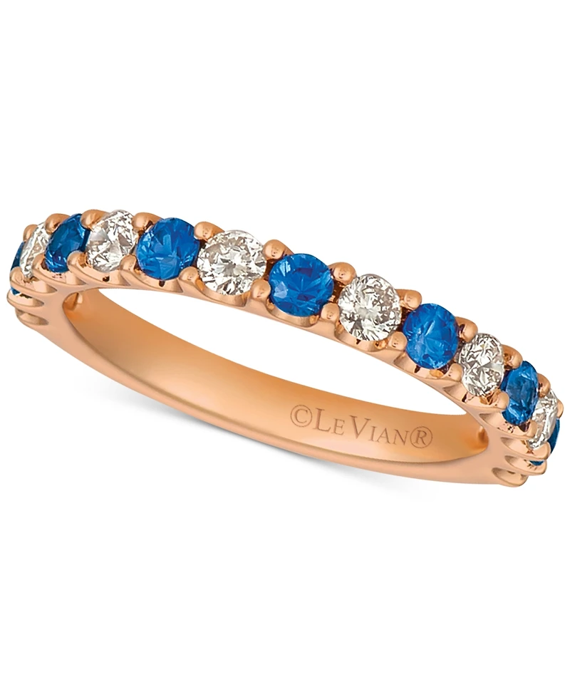 Le Vian Sapphire (5/8 ct. t.w.) & Diamonds (1/2 Band 14k Rose Gold (Also Available Emerald Ruby)