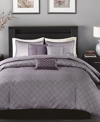 Madison Park Biloxi Geometric Jacquard 6-Pc. Duvet Cover Set, King/California King