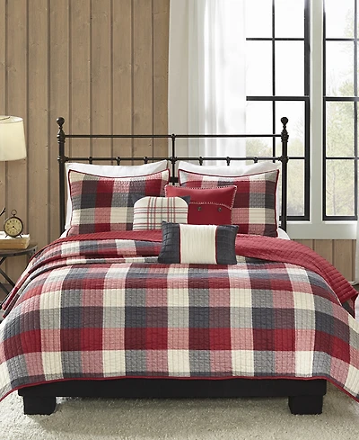 Madison Park Ridge Herringbone 6-Pc. Quilt Set, Full/Queen