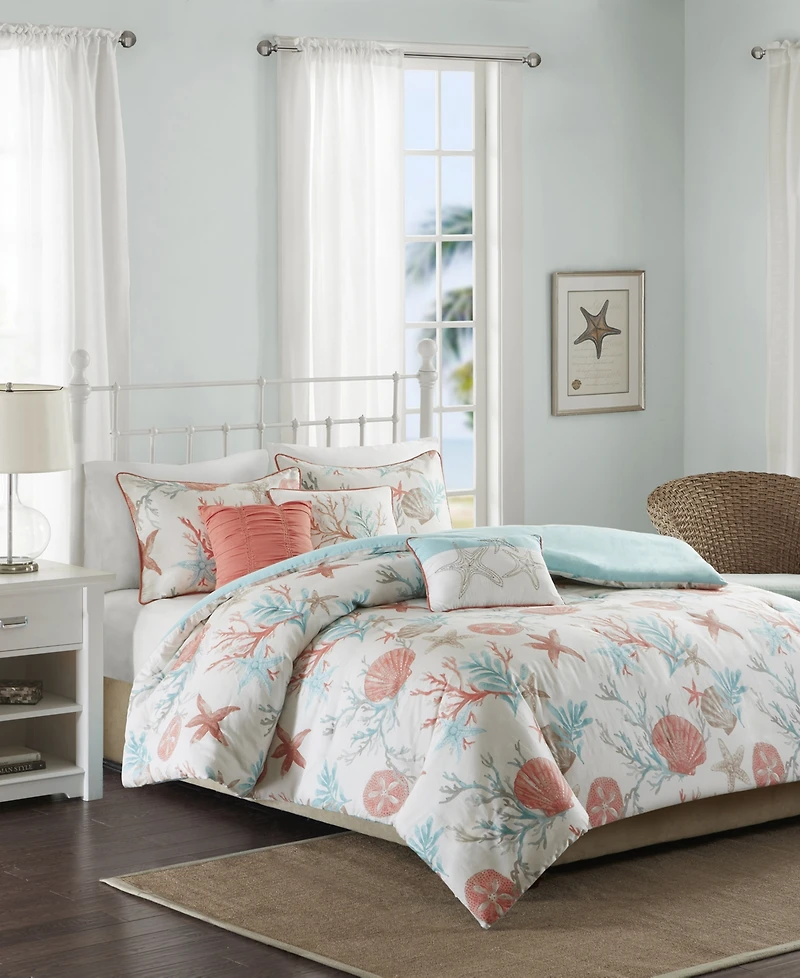 Madison Park Pebble Beach 6-Pc. Duvet Cover Set, Full/Queen