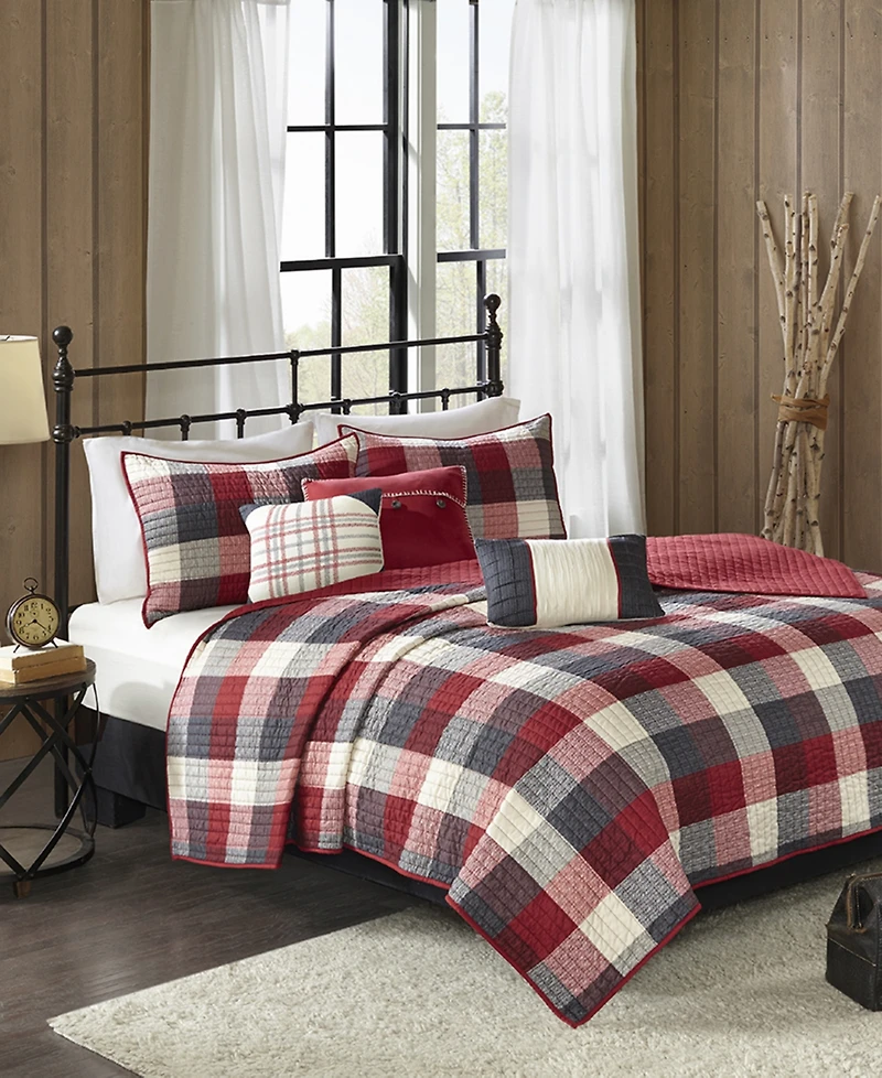Madison Park Ridge Herringbone 6-Pc. Quilt Set, Full/Queen