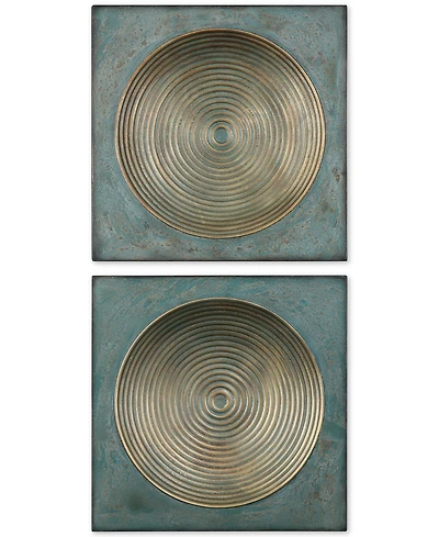 Uttermost Sybil 2-Pc. Antiqued Gold-Tone Squares Wall Art Set