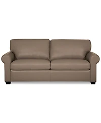 Orid 77" Leather Roll Arm Apartment Sofa, Created for Macy's