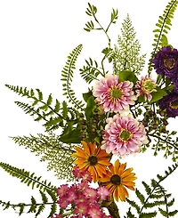 Nearly Natural Mixed Flower Wreath