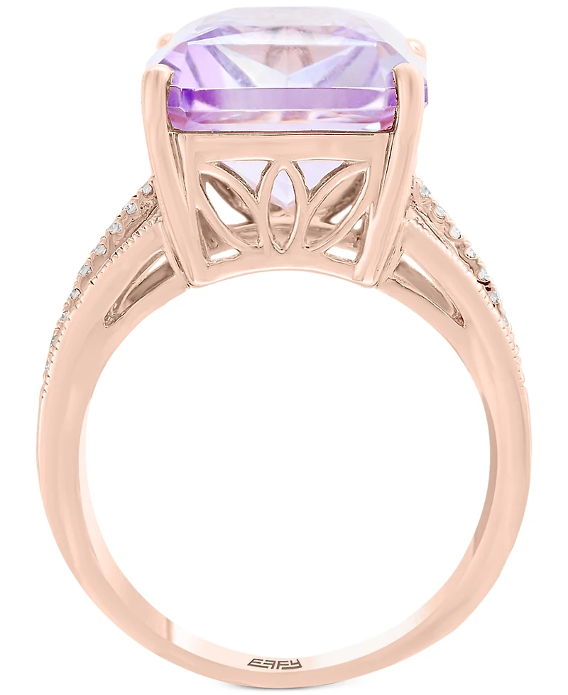 Effy Pink Amethyst (15-1/2 ct. t.w.) & Diamond (3/8 ct. t.w.) Ring in 14k Gold (Also available in Green Quartz, Citrine, Swiss Blue Topaz and London B