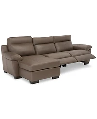 Closeout! Julius Ii 3-Pc. Leather Chaise Sectional Sofa With 2 Power Recliners, Power Headrests And Usb Power Outlet