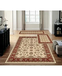 Closeout! Km Home Stadio Meshed Ivory/Brick 3-Pc. Rug Set