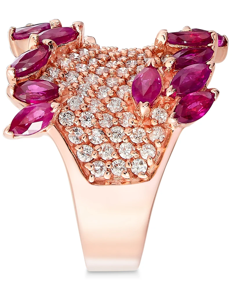 Effy Ruby (3-1/4 ct. t.w.) & Diamond (1-3/8 Ring 14k Rose Gold