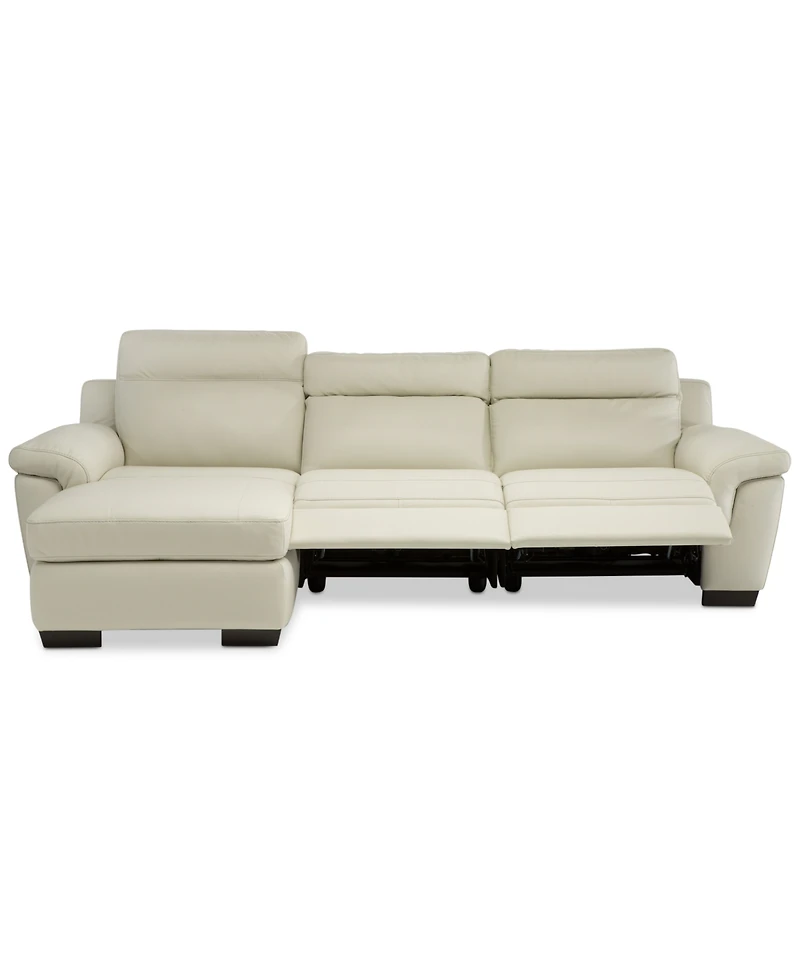 Closeout! Julius Ii 3-Pc. Leather Chaise Sectional Sofa With 2 Power Recliners, Power Headrests And Usb Power Outlet
