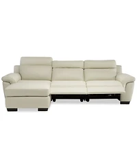 Closeout! Julius Ii 3-Pc. Leather Chaise Sectional Sofa With 2 Power Recliners, Power Headrests And Usb Power Outlet