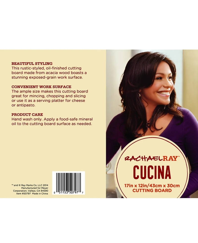 Rachael Ray Cucina Pantryware 17" x 12" Wood Cutting Board