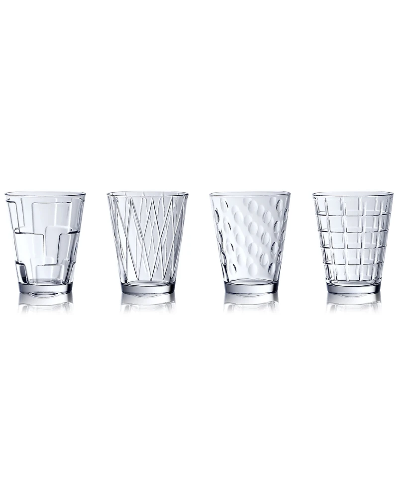 Villeroy & Boch Dressed Up Assorted Clear Tumblers, Set of 4