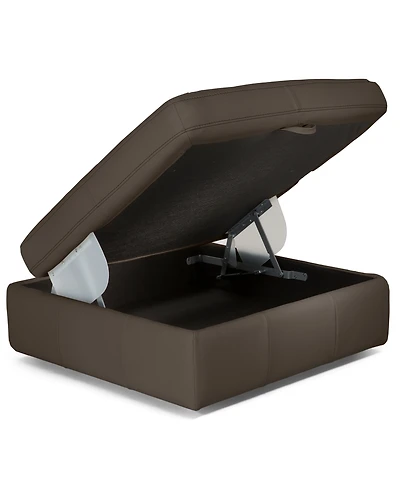 Closeout! Julius Ii Leather Storage Ottoman