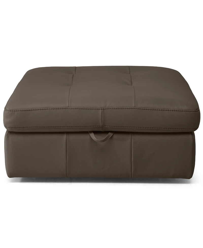 Closeout! Julius Ii Leather Storage Ottoman
