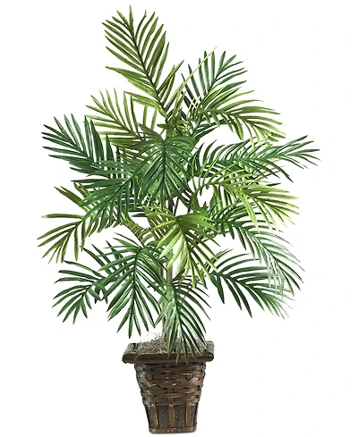 Nearly Natural Areca Palm Artificial Plant in Wicker Basket