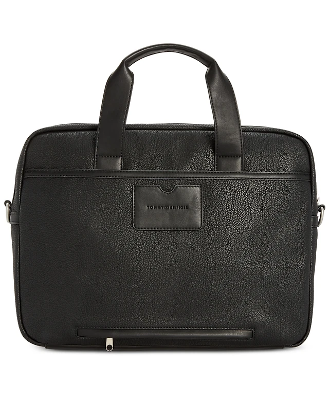 Shop Tommy Hilfiger Men's Pebble Faux-Leather Leo Briefcase at