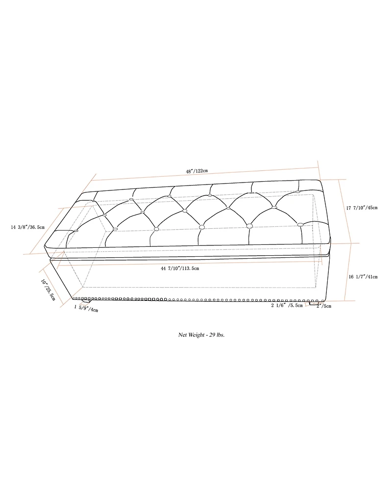 Hayes Fabric Storage Ottoman