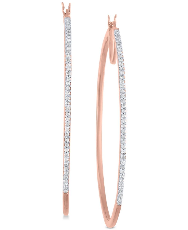 Diamond Hoop Earrings (1/2 ct. t.w.) in 14k Rose Gold-Plated Sterling Silver