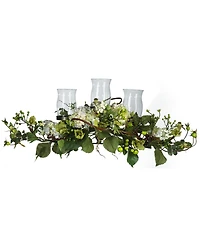 Nearly Natural Hydrangea Triple Candelabrum Artificial Centerpiece