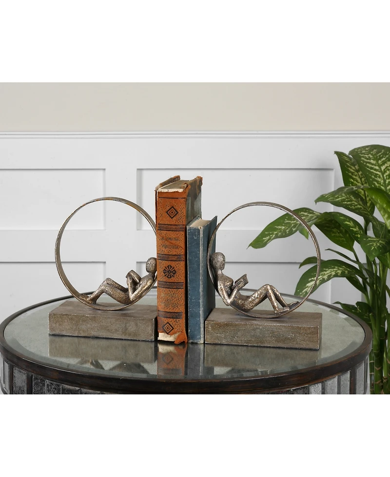 Uttermost Lounging Reader Set of 2 Antique-Look Bookends
