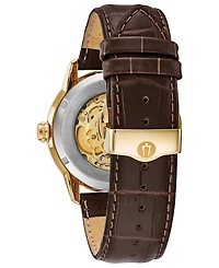 Bulova Men's Automatic Sutton Brown Leather Strap Watch 43mm