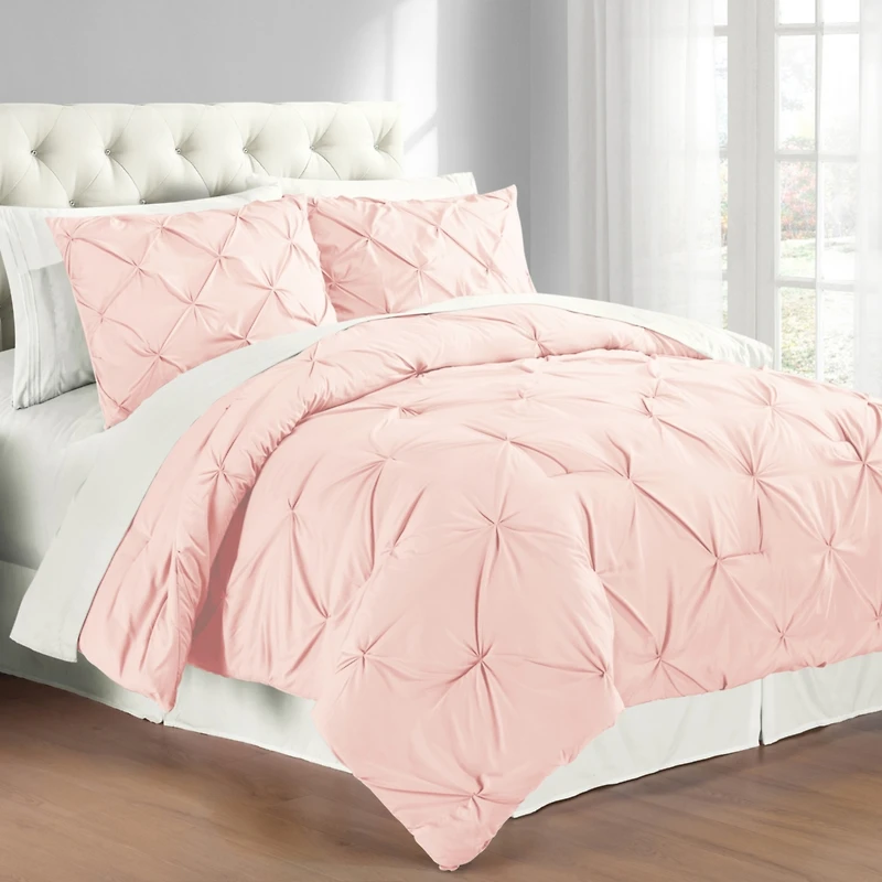 Cathay Home Inc. Premium Collection Pintuck 3-Pc. Comforter Set, Full/Queen