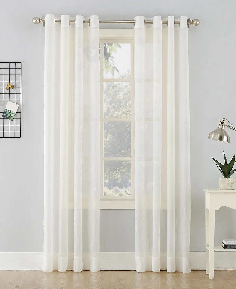 Crushed Sheer Voile Grommet Curtain Panel