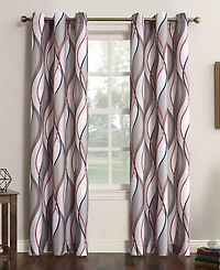 Intersect Ogee Print Semi-Sheer Grommet Curtain Panel