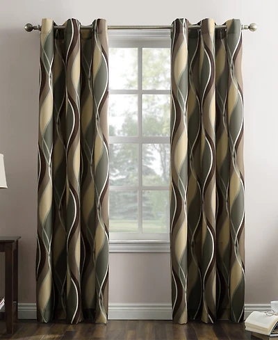 Intersect Ogee Print Semi-Sheer Grommet Curtain Panel