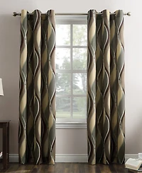 Intersect Ogee Print Semi-Sheer Grommet Curtain Panel