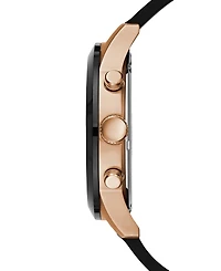 Guess Men's Black Silicone Strap Watch 45mm