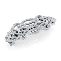 2028 Silver-Tone Hair Barrette with Scroll Design