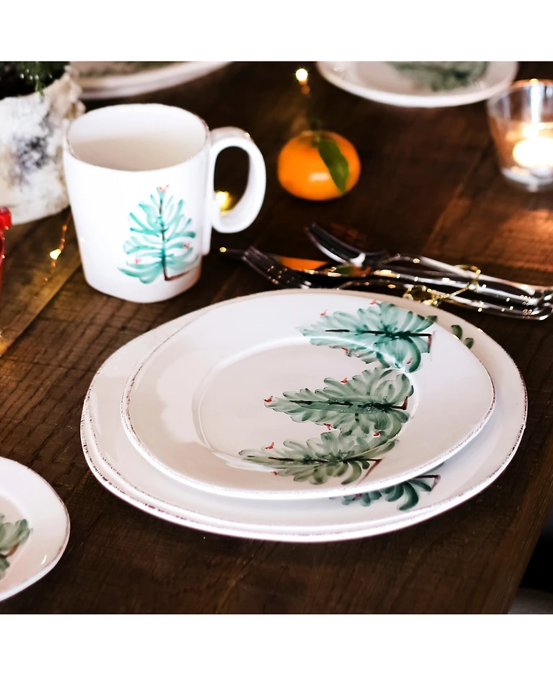 Vietri Lastra Christmas Tree Dinner Plate