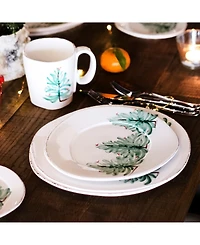 Vietri Lastra Christmas Tree Dinner Plate