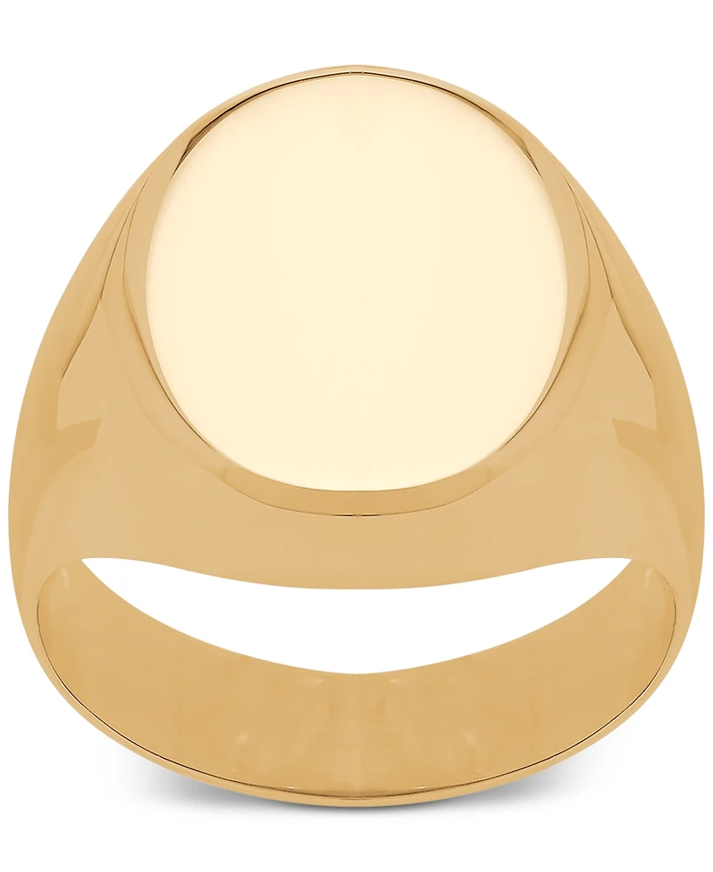 Polished Oval Signet Ring in 10k Gold