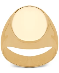 Polished Oval Signet Ring in 10k Gold