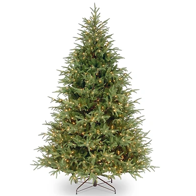 National Tree 7.5' "Feel Real" Frasier Grande Hinged Tree with 1000 Clear Lights